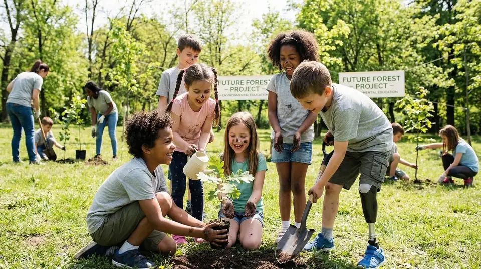 Illustration de la partie « S'engager pour la collectivité : réserve civique, service civique et bénévolat » du cours Le citoyen engagé — réserve civique, bénévolat, don du sang et don d'organes